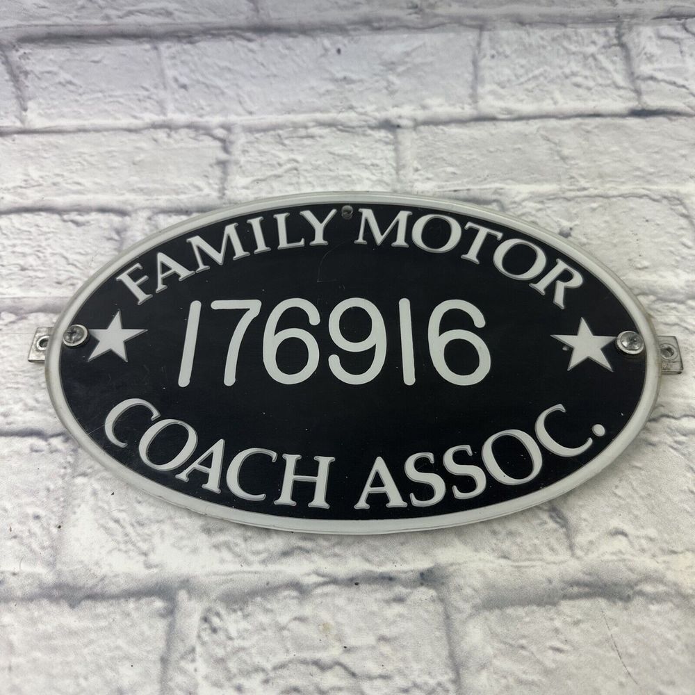 Family Motor Coach Assoc SIGN‎ Plaque Camper Mobile Trailer  RV OVAL Plastic